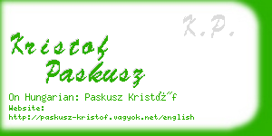 kristof paskusz business card